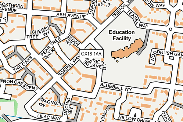 OX18 1AR map - OS OpenMap – Local (Ordnance Survey)