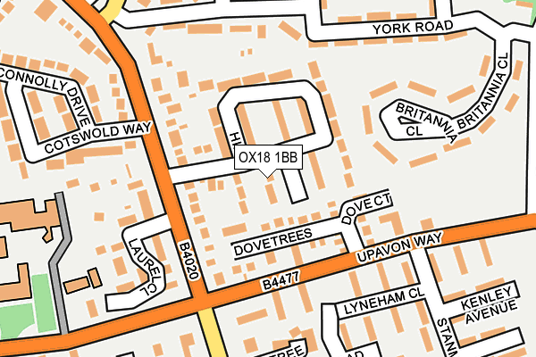 OX18 1BB map - OS OpenMap – Local (Ordnance Survey)