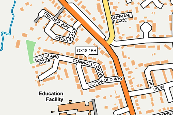 OX18 1BH map - OS OpenMap – Local (Ordnance Survey)
