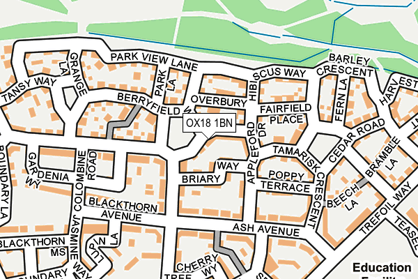 OX18 1BN map - OS OpenMap – Local (Ordnance Survey)