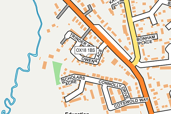 OX18 1BS map - OS OpenMap – Local (Ordnance Survey)