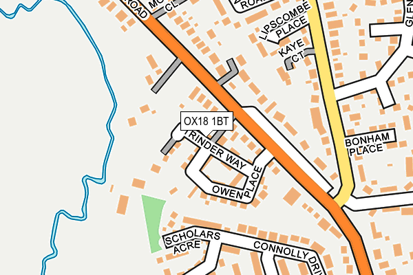 OX18 1BT map - OS OpenMap – Local (Ordnance Survey)