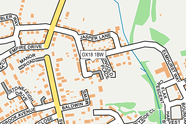 OX18 1BW map - OS OpenMap – Local (Ordnance Survey)