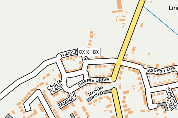 OX18 1BX map - OS OpenMap – Local (Ordnance Survey)