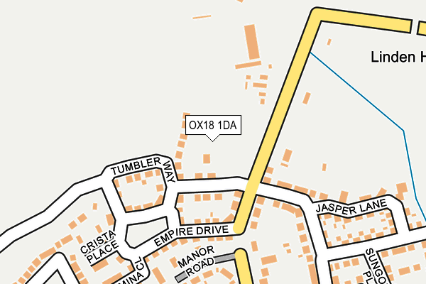 OX18 1DA map - OS OpenMap – Local (Ordnance Survey)