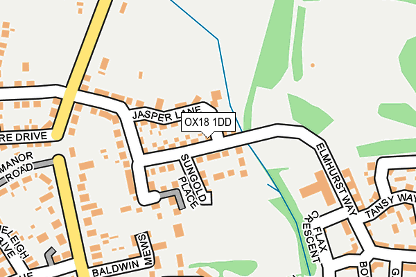 OX18 1DD map - OS OpenMap – Local (Ordnance Survey)