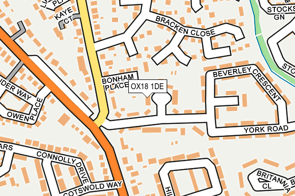 OX18 1DE map - OS OpenMap – Local (Ordnance Survey)