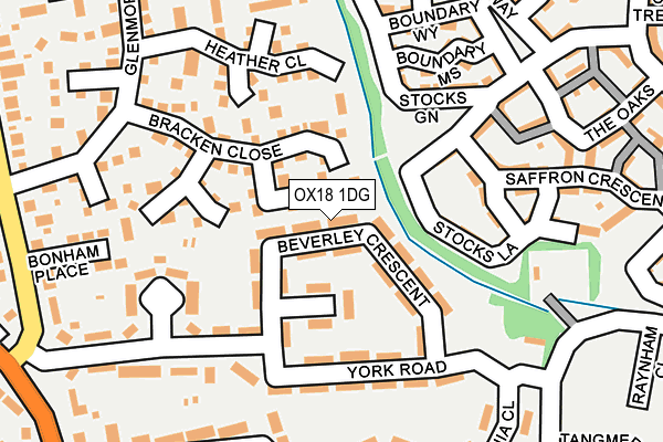 OX18 1DG map - OS OpenMap – Local (Ordnance Survey)