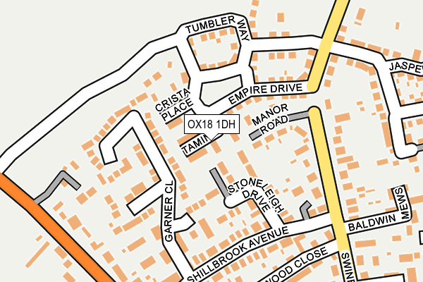 OX18 1DH map - OS OpenMap – Local (Ordnance Survey)