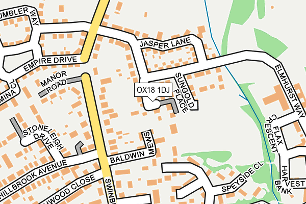 OX18 1DJ map - OS OpenMap – Local (Ordnance Survey)