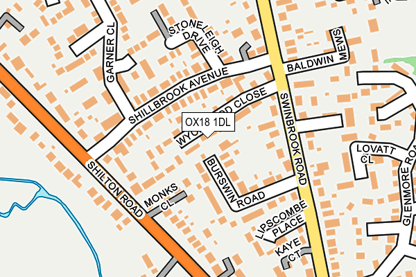 OX18 1DL map - OS OpenMap – Local (Ordnance Survey)