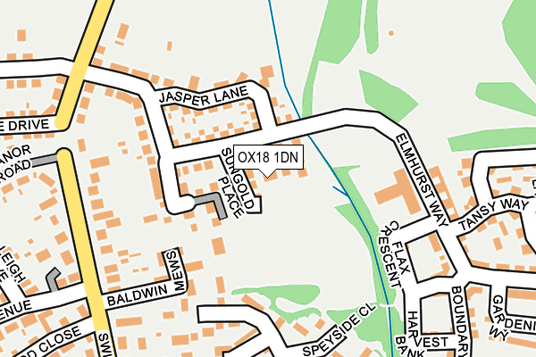 OX18 1DN map - OS OpenMap – Local (Ordnance Survey)
