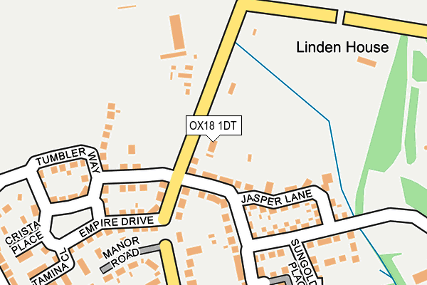 OX18 1DT map - OS OpenMap – Local (Ordnance Survey)