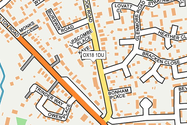 OX18 1DU map - OS OpenMap – Local (Ordnance Survey)