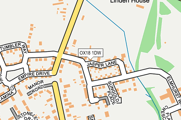 OX18 1DW map - OS OpenMap – Local (Ordnance Survey)
