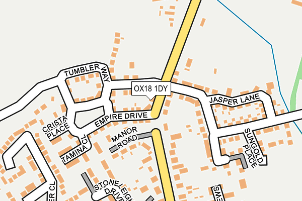 OX18 1DY map - OS OpenMap – Local (Ordnance Survey)