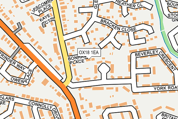 OX18 1EA map - OS OpenMap – Local (Ordnance Survey)