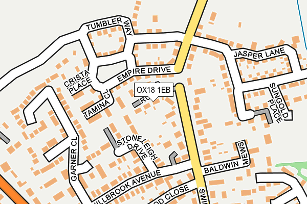 OX18 1EB map - OS OpenMap – Local (Ordnance Survey)