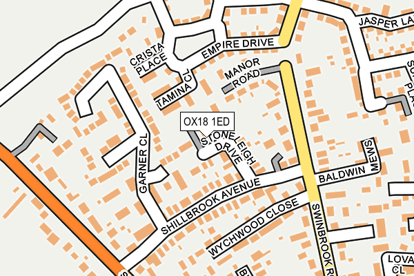 OX18 1ED map - OS OpenMap – Local (Ordnance Survey)