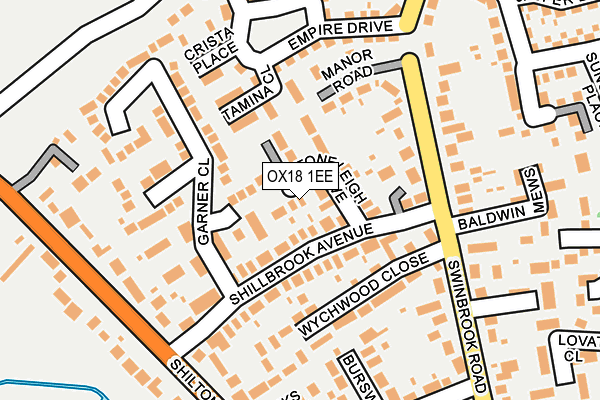 OX18 1EE map - OS OpenMap – Local (Ordnance Survey)