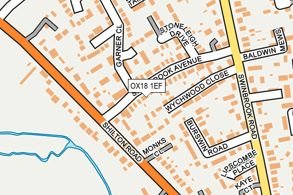 OX18 1EF map - OS OpenMap – Local (Ordnance Survey)