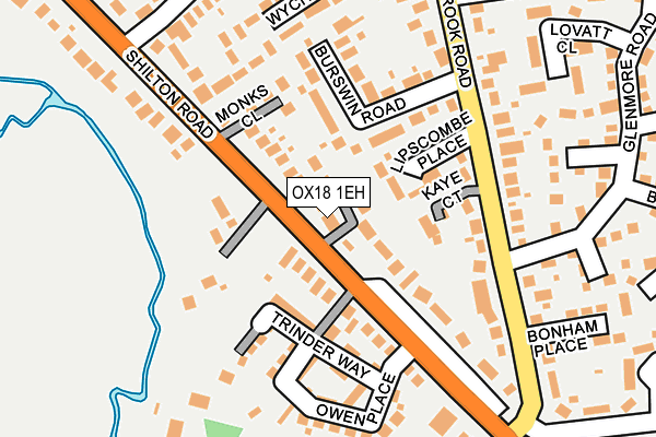 OX18 1EH map - OS OpenMap – Local (Ordnance Survey)