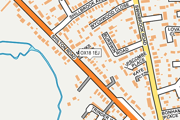 OX18 1EJ map - OS OpenMap – Local (Ordnance Survey)