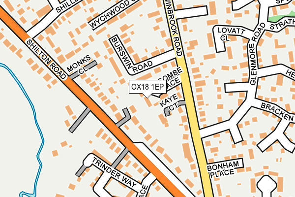OX18 1EP map - OS OpenMap – Local (Ordnance Survey)