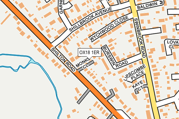 OX18 1ER map - OS OpenMap – Local (Ordnance Survey)