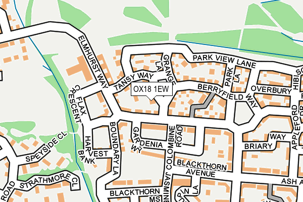 OX18 1EW map - OS OpenMap – Local (Ordnance Survey)
