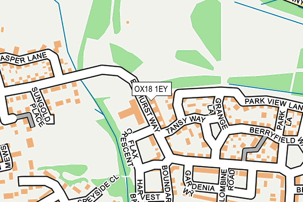 OX18 1EY map - OS OpenMap – Local (Ordnance Survey)