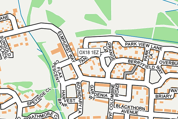 OX18 1EZ map - OS OpenMap – Local (Ordnance Survey)