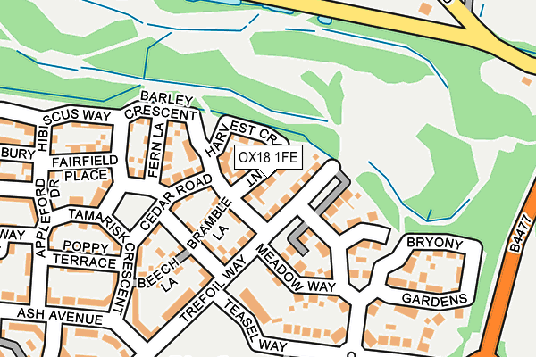 OX18 1FE map - OS OpenMap – Local (Ordnance Survey)