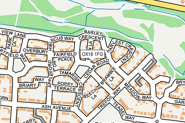 OX18 1FG map - OS OpenMap – Local (Ordnance Survey)