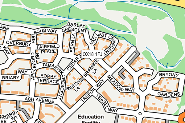 OX18 1FJ map - OS OpenMap – Local (Ordnance Survey)