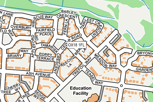 OX18 1FL map - OS OpenMap – Local (Ordnance Survey)