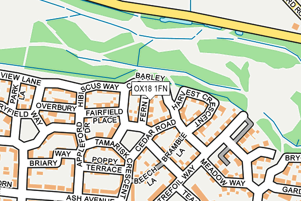 OX18 1FN map - OS OpenMap – Local (Ordnance Survey)