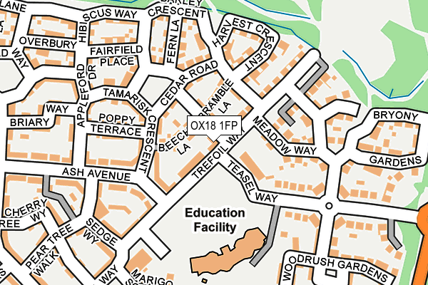 OX18 1FP map - OS OpenMap – Local (Ordnance Survey)