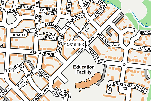 OX18 1FR map - OS OpenMap – Local (Ordnance Survey)