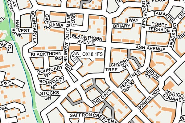 OX18 1FS map - OS OpenMap – Local (Ordnance Survey)
