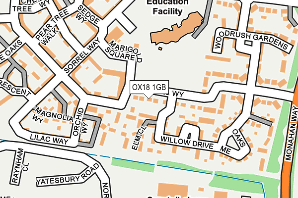 OX18 1GB map - OS OpenMap – Local (Ordnance Survey)
