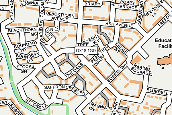 OX18 1GD map - OS OpenMap – Local (Ordnance Survey)