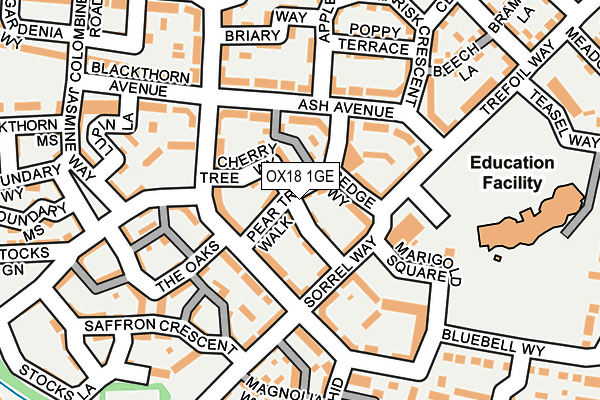 OX18 1GE map - OS OpenMap – Local (Ordnance Survey)