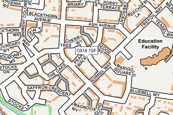 OX18 1GF map - OS OpenMap – Local (Ordnance Survey)