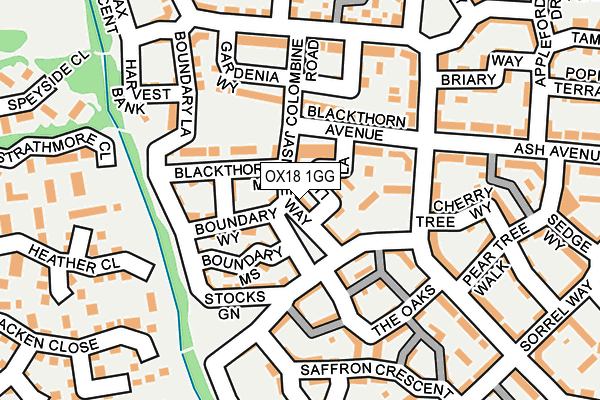 OX18 1GG map - OS OpenMap – Local (Ordnance Survey)