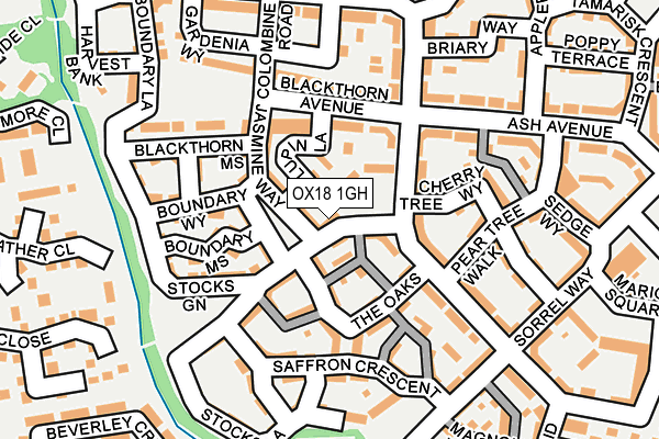 OX18 1GH map - OS OpenMap – Local (Ordnance Survey)