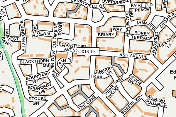 OX18 1GJ map - OS OpenMap – Local (Ordnance Survey)