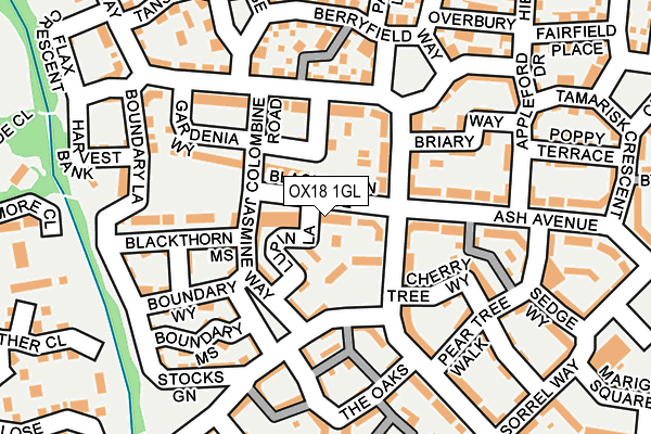 OX18 1GL map - OS OpenMap – Local (Ordnance Survey)