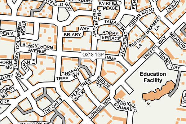 OX18 1GP map - OS OpenMap – Local (Ordnance Survey)