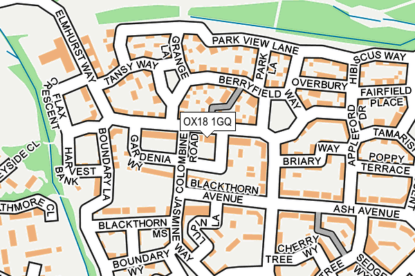 OX18 1GQ map - OS OpenMap – Local (Ordnance Survey)